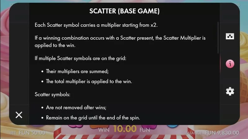 Sugar Wins – Scatter med multiplikator